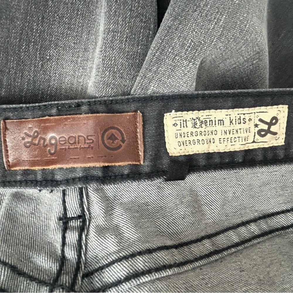LNGeans‎ Gothic Vampire Black Distressed Denim Jeans 32 Button Fly